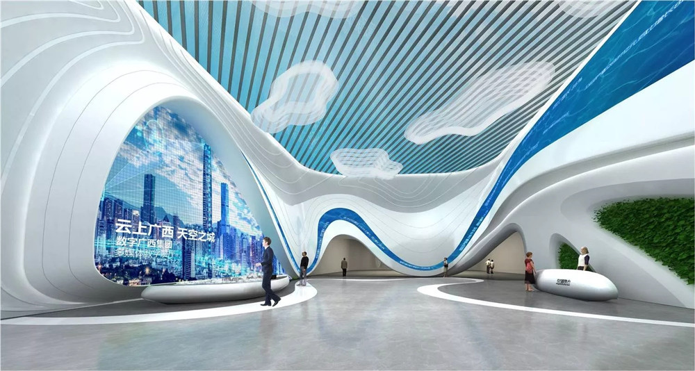 郑州科技风展厅装修设计成效图