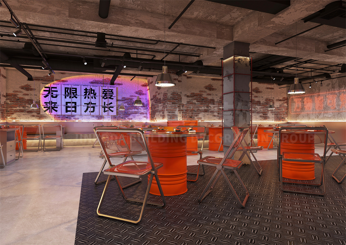 山东许昌76号烧烤店装修设计成效图